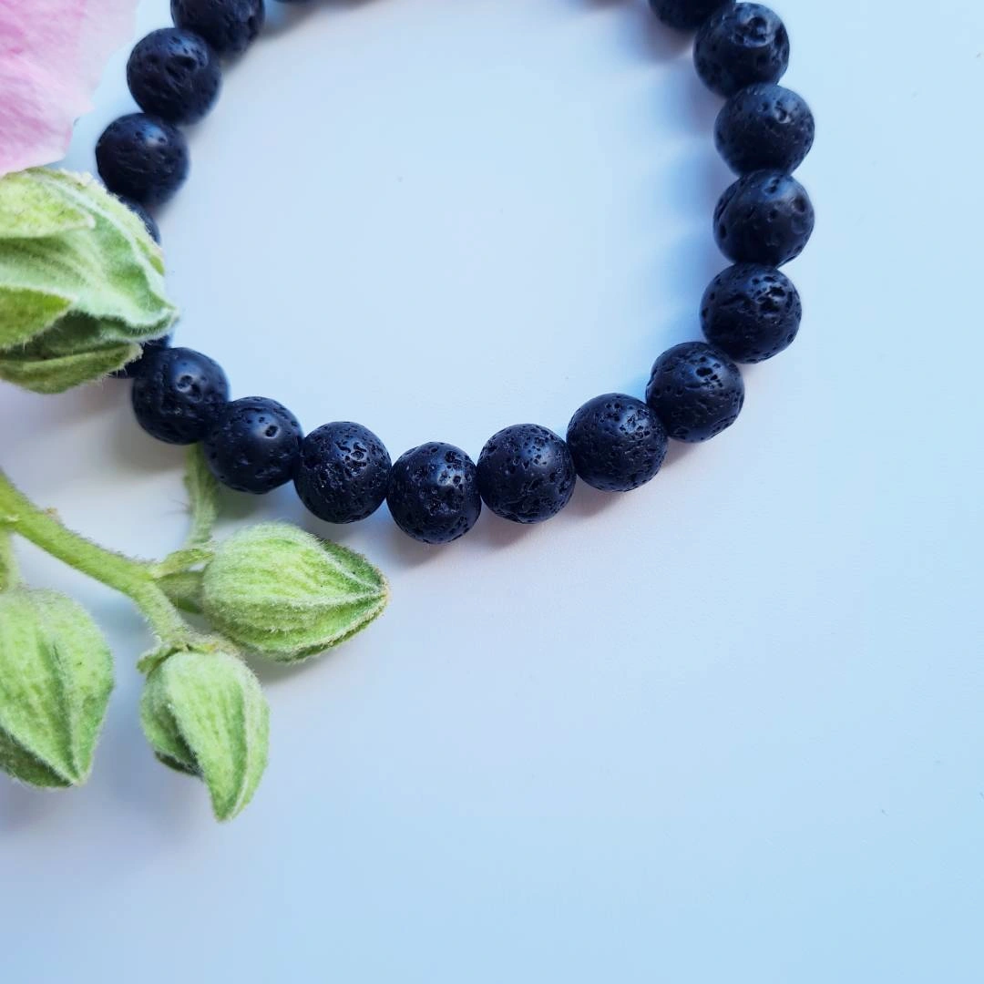 bracelet pierre de lave "courage"