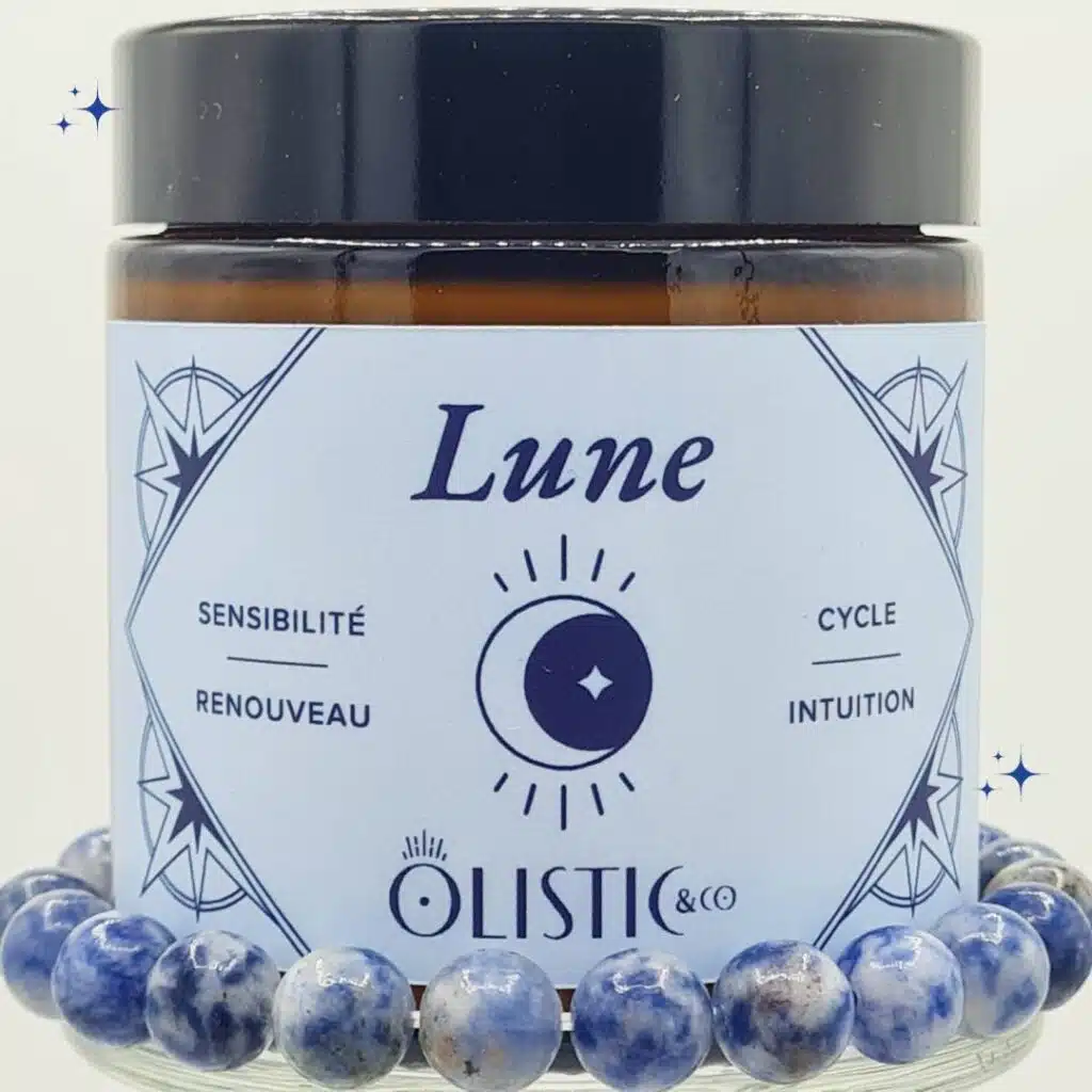 bougie bijou lune bracelet sodalite