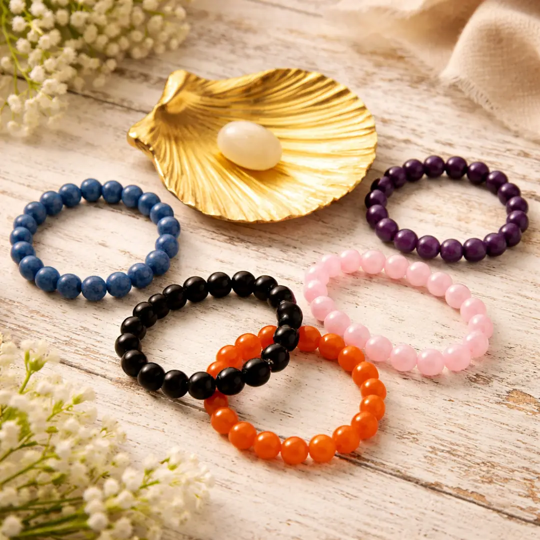 coffret protection énergétique – 5 bracelets en pierres naturelles